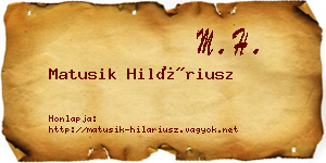 Matusik Hiláriusz névjegykártya